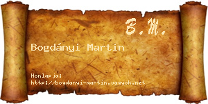 Bogdányi Martin névjegykártya